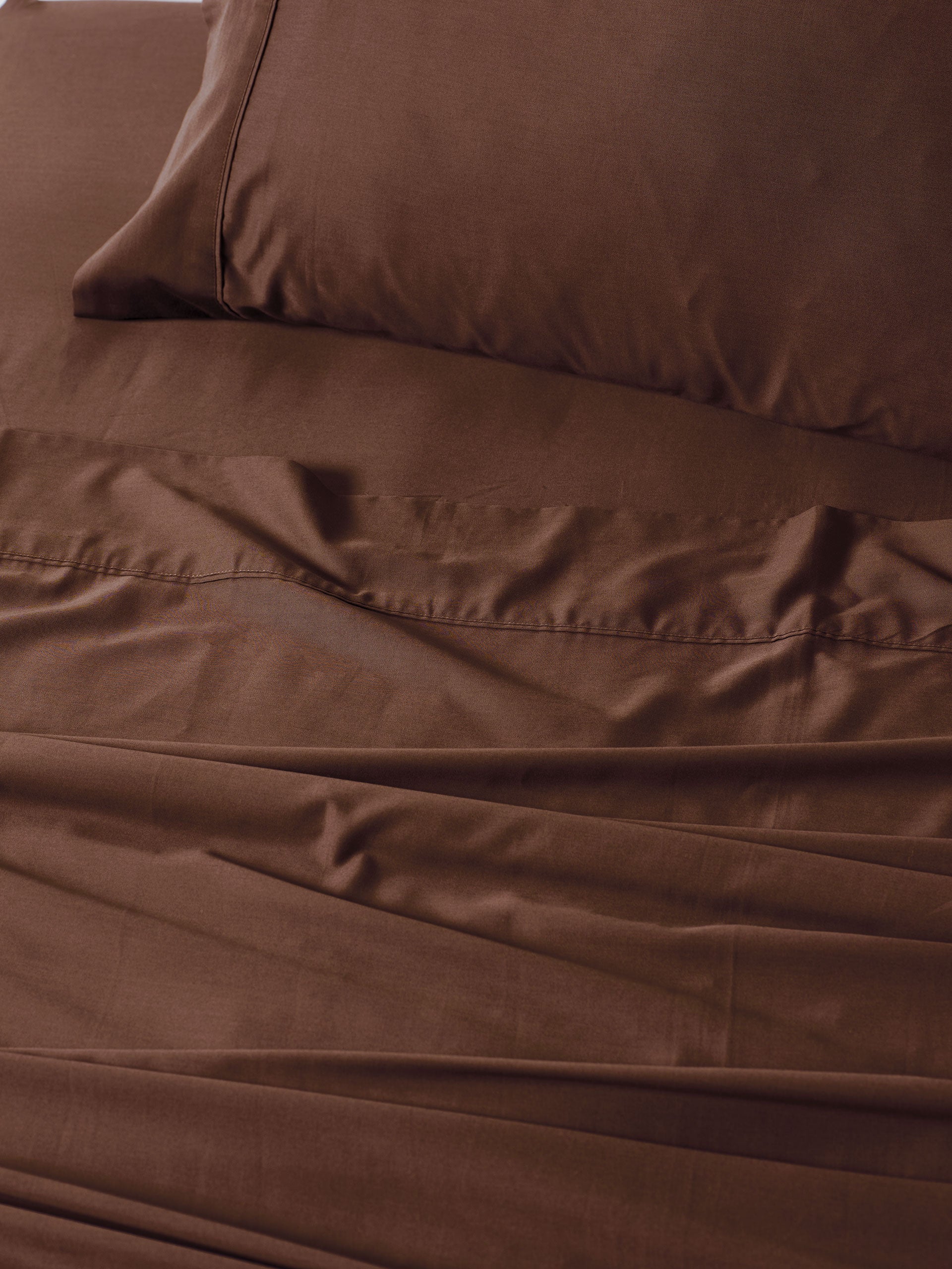 400TC Bamboo/Cotton Nara Chocolate Bamboo Cotton King Pillowcase