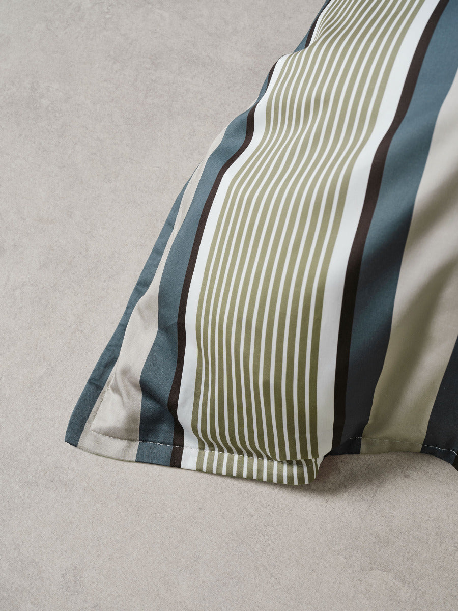 Nara Stripe Bluestone Quilt Cover Set