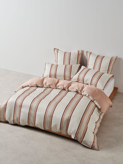 Nara Stripe Clay Quilt Cover Set