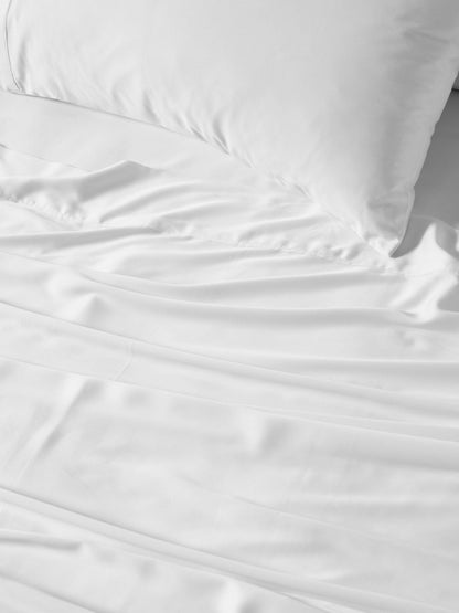 400TC Bamboo/Cotton Nara White Bamboo Cotton Sheet Set