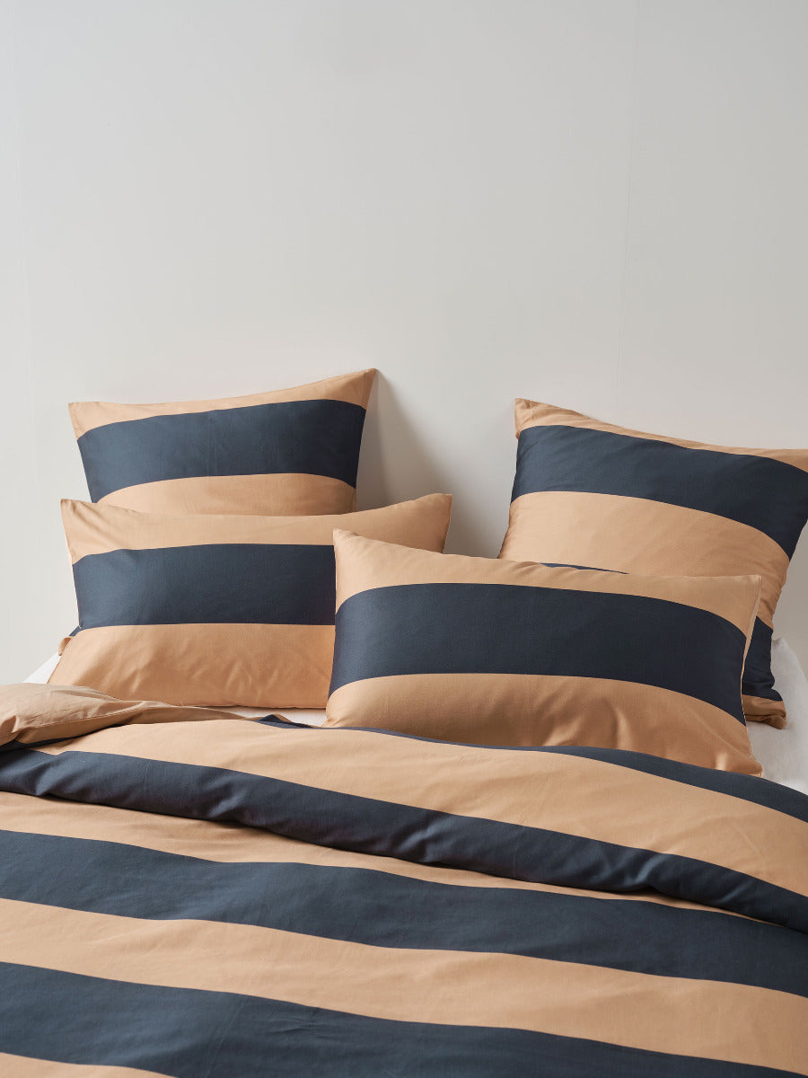 Rugby Stripe Bluestone Quilt Cover Set