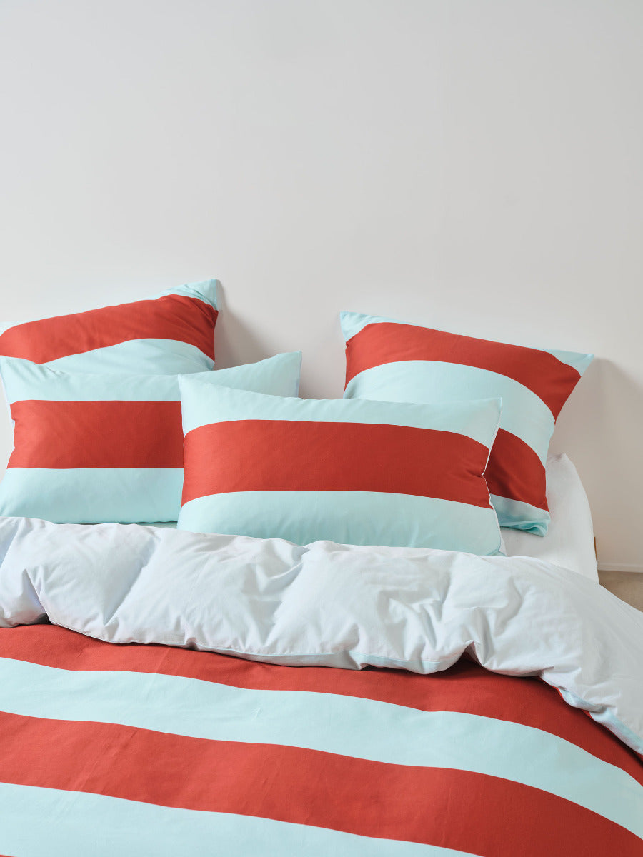 Rugby Stripe Chilli European Pillowcase
