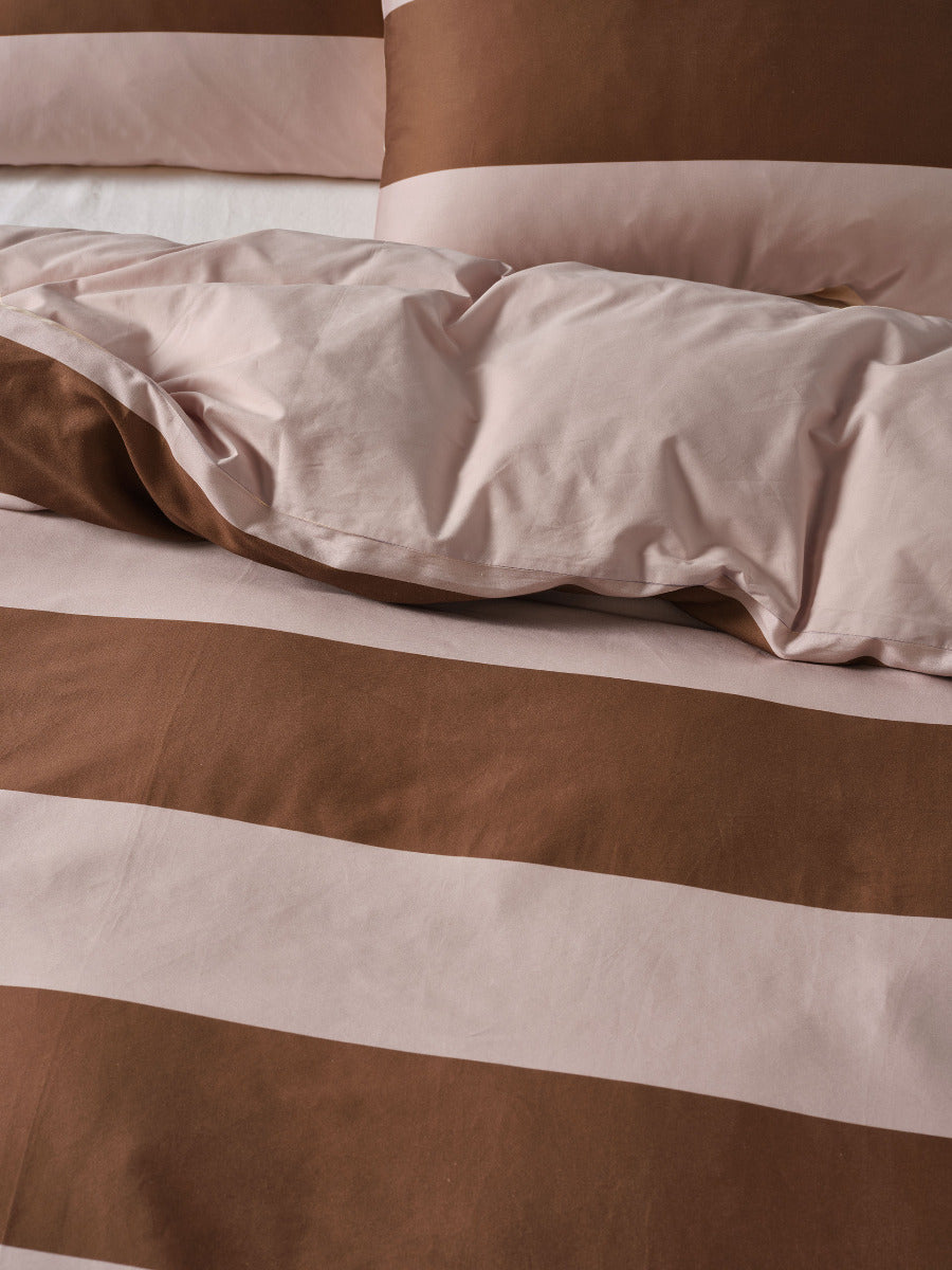 Rugby Stripe Orchid Quilt Cover Set