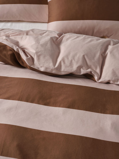 Rugby Stripe Orchid Quilt Cover Set