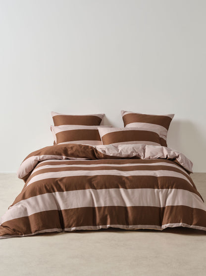 Rugby Stripe Orchid Quilt Cover Set
