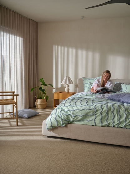 Metung Mint Quilt Cover Set