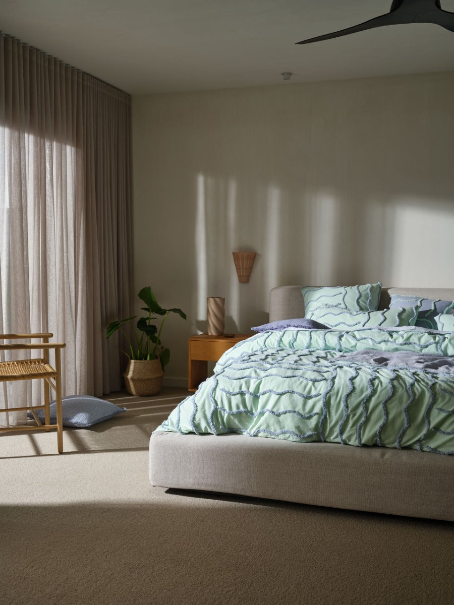 Metung Mint Quilt Cover Set