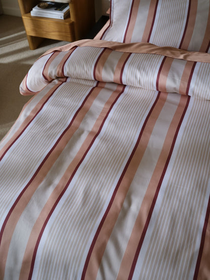 Nara Stripe Clay Quilt Cover Set