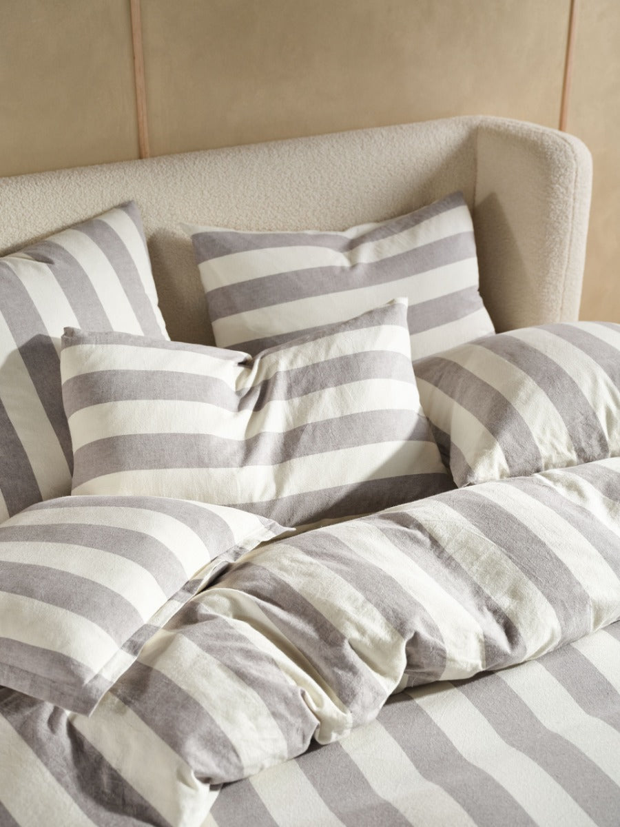 Vintage Stripe Steel Quilt Cover Set