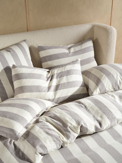 Vintage Stripe Steel Quilt Cover Set