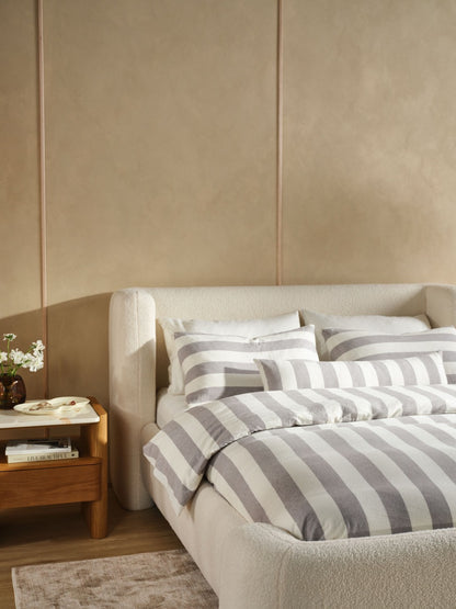 Vintage Stripe Steel Quilt Cover Set