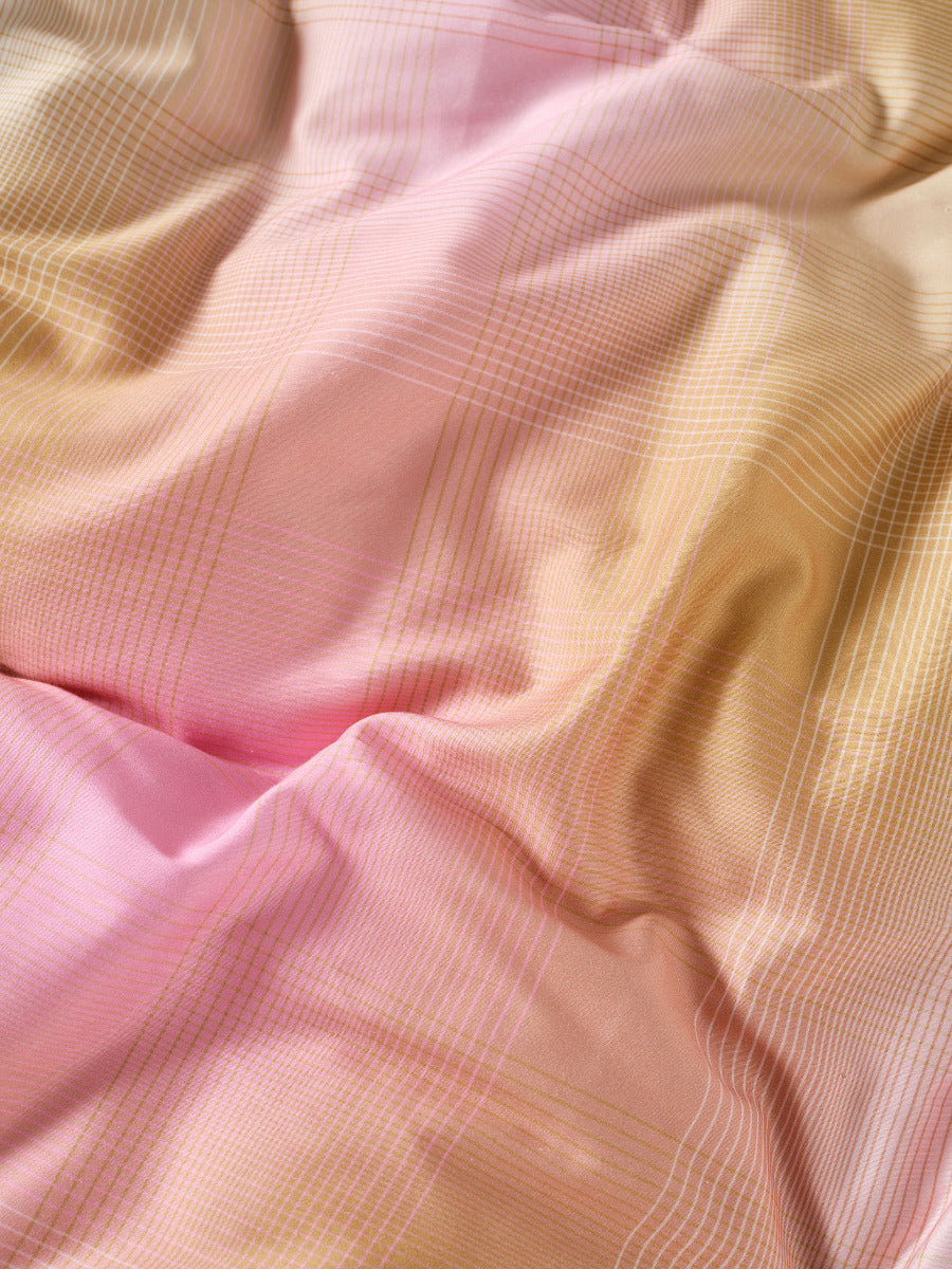 Sunrise Check Bubblegum Quilt Cover Set