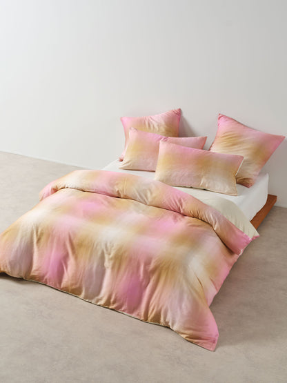 Sunrise Check Bubblegum Quilt Cover Set