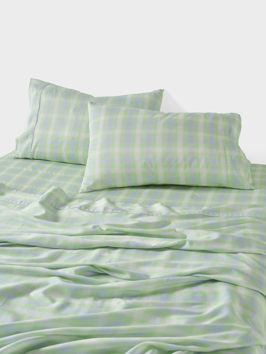 Sunrise Check Clearwater Sheet Set