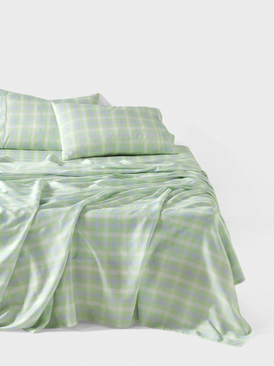Sunrise Check Clearwater Sheet Set