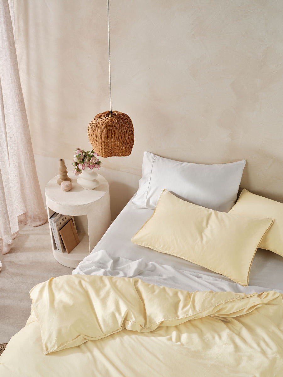 Surf Wash Butter 400TC Quilt Cover Set