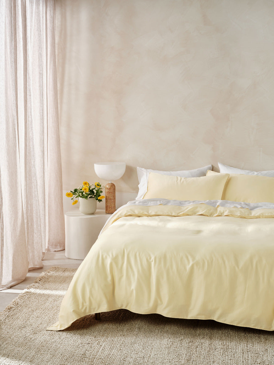 Surf Wash Butter 400TC Quilt Cover Set