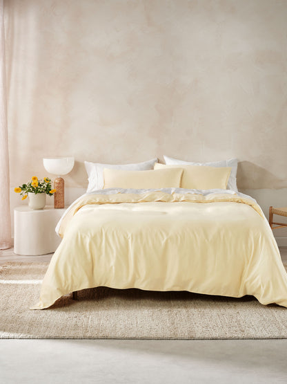 Surf Wash Butter 400TC Quilt Cover Set