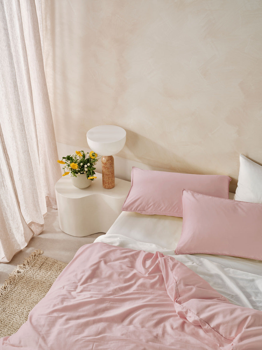 Surf Wash Dusty Rose 400TC Quilt Cover Set