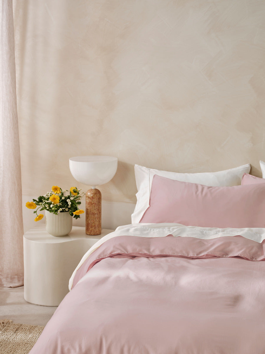 Surf Wash Dusty Rose 400TC Quilt Cover Set