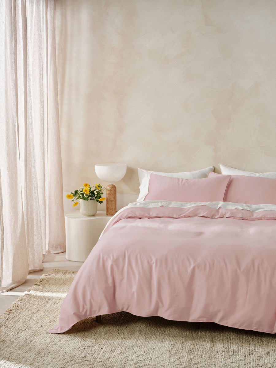 Surf Wash Dusty Rose 400TC Quilt Cover Set