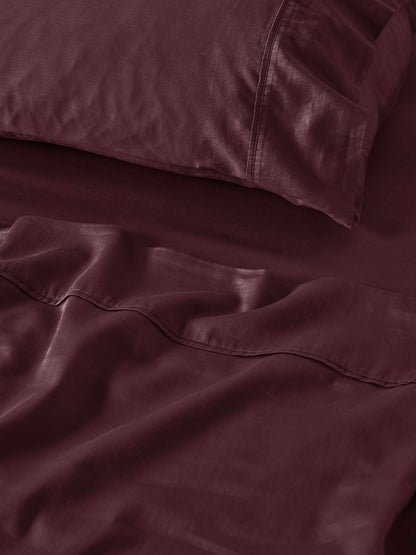 Surf Wash Plum 400TC Sheet Set