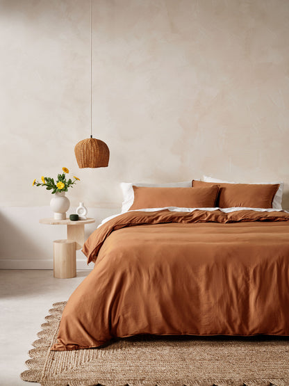 Surf Wash Rust 400TC Quilt Cover Set