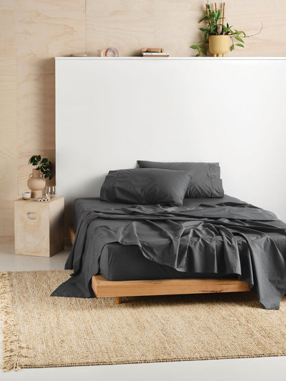 Vienna Charcoal Fitted Sheet 50cm