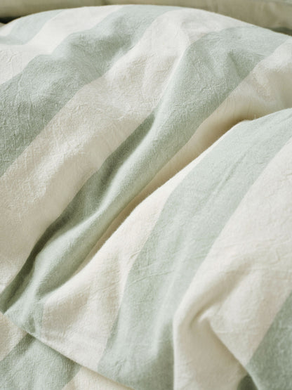 Vintage Stripe Jade Quilt Cover Set