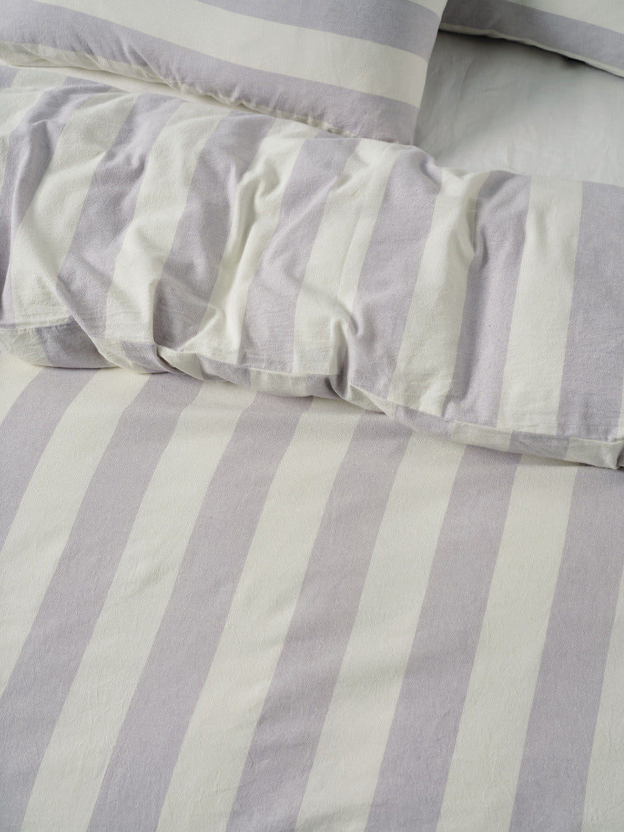 Vintage Stripe Lavender Quilt Cover Set
