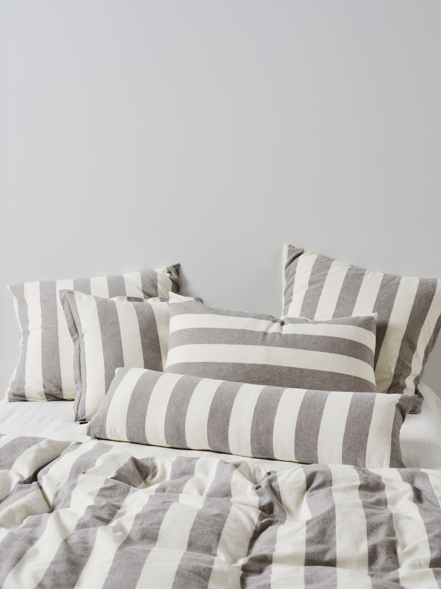 Vintage Stripe Steel Quilt Cover Set