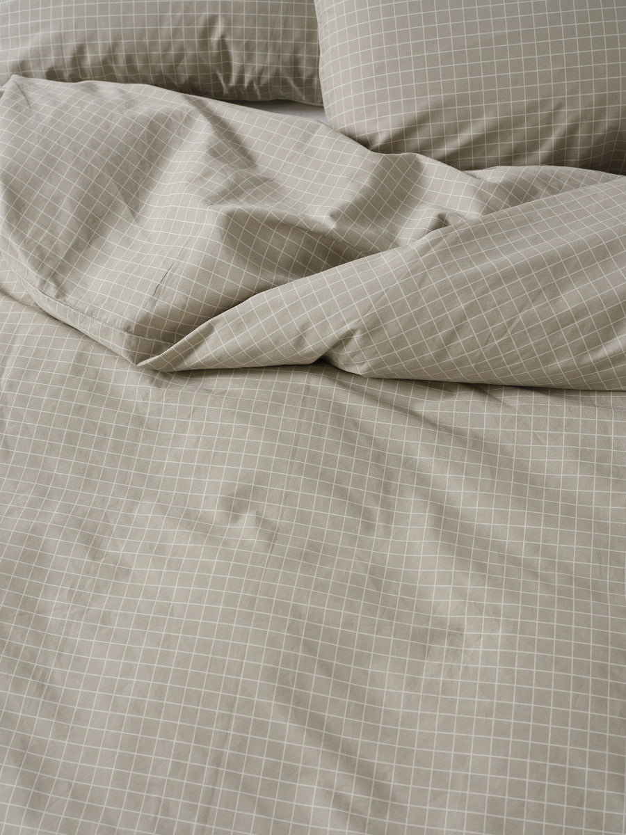Volley Check Pebble Quilt Cover Set