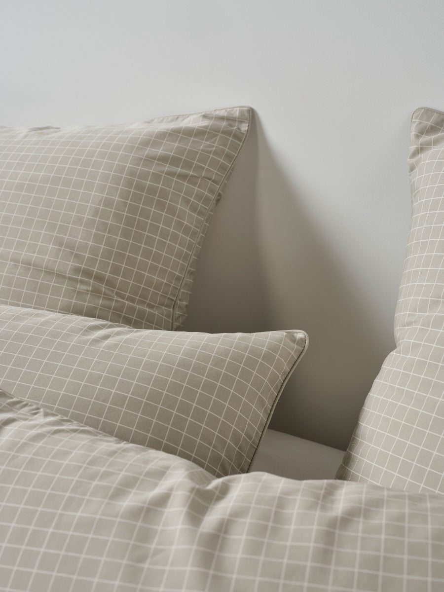 Volley Check Pebble Quilt Cover Set