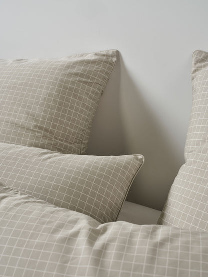 Volley Check Pebble Quilt Cover Set