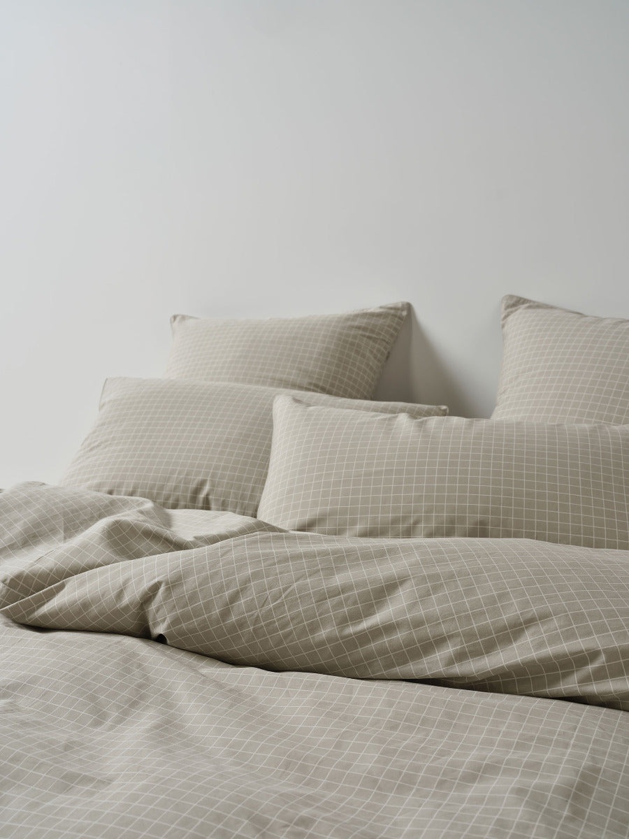 Volley Check Pebble Quilt Cover Set