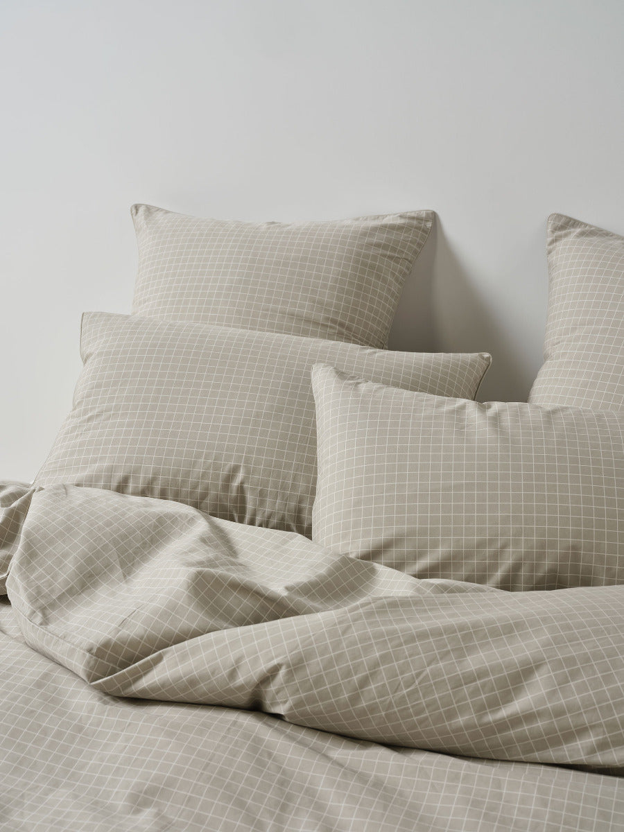 Volley Check Pebble Quilt Cover Set