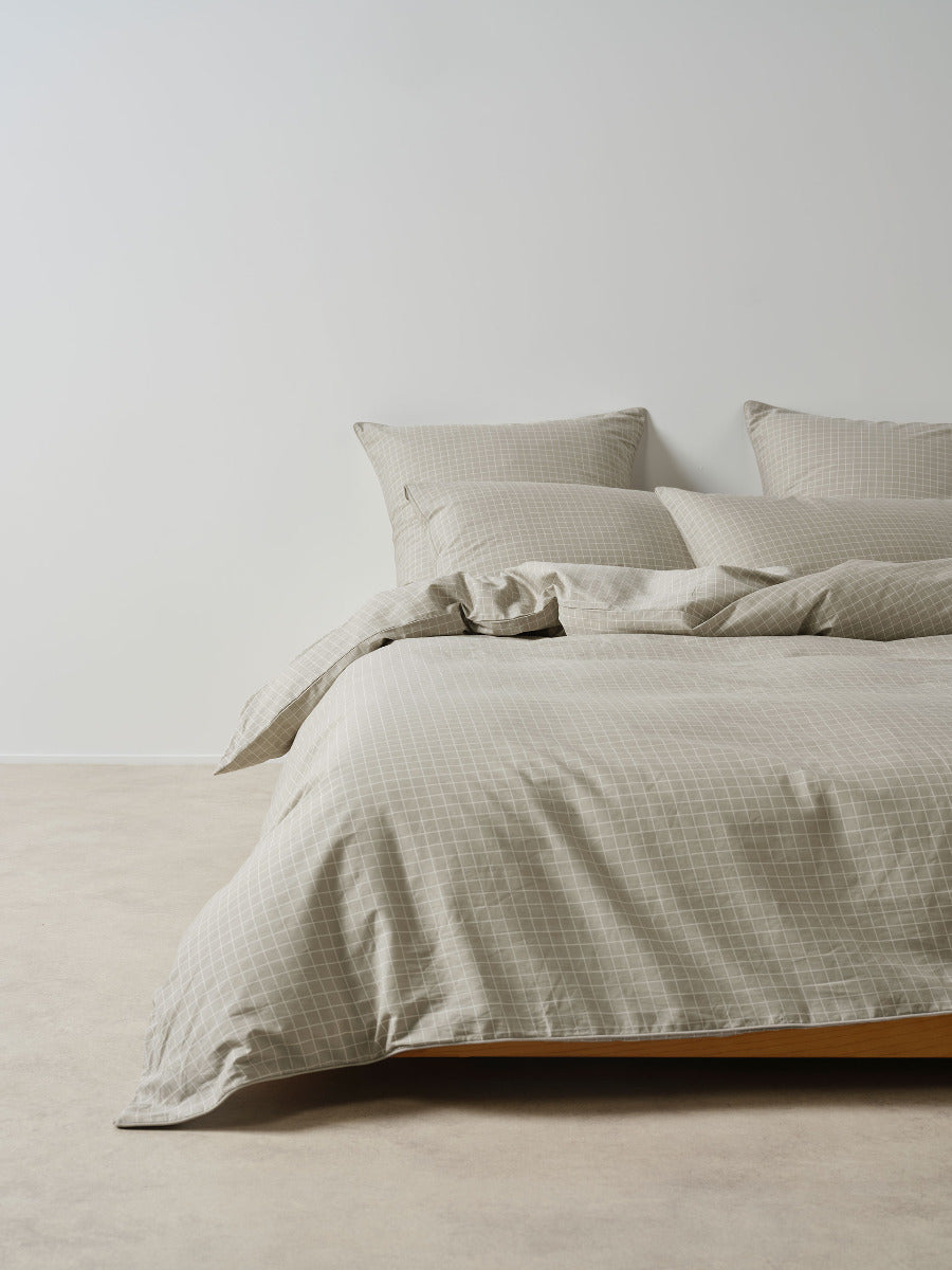 Volley Check Pebble Quilt Cover Set
