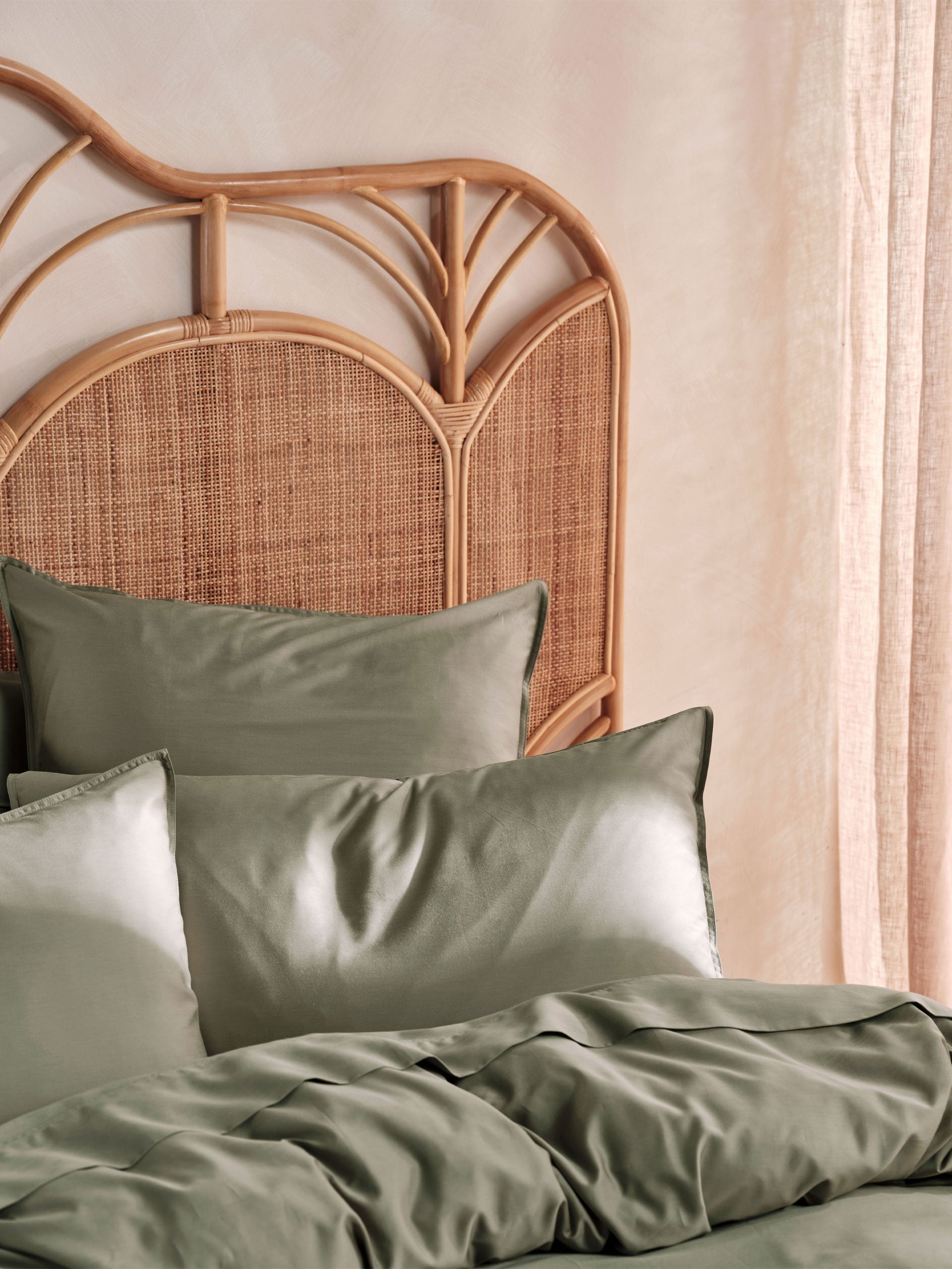 400TC Bamboo/Cotton Nara Moss Quilt Cover Set
