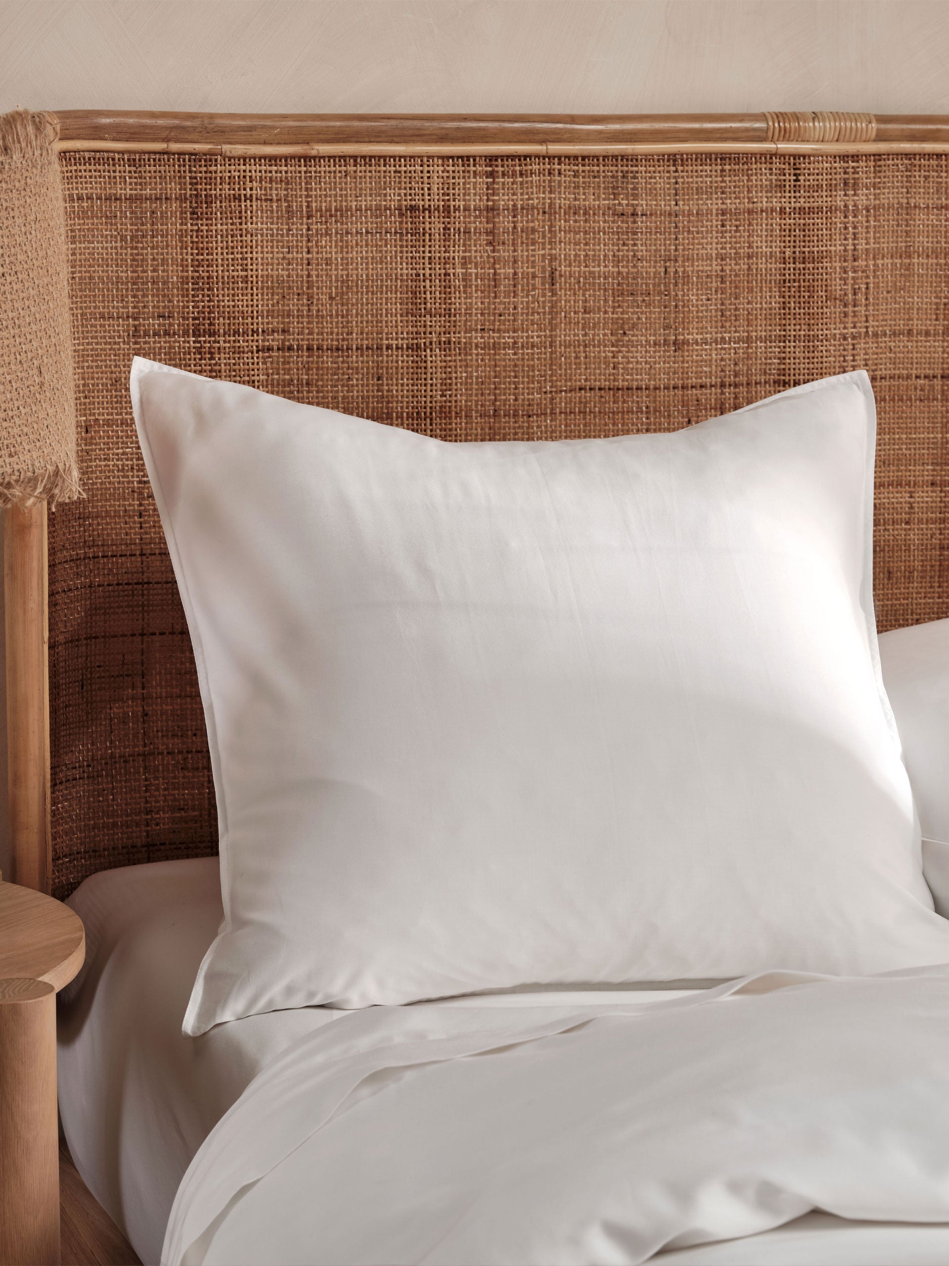 400TC Bamboo/Cotton Nara White European Pillowcase