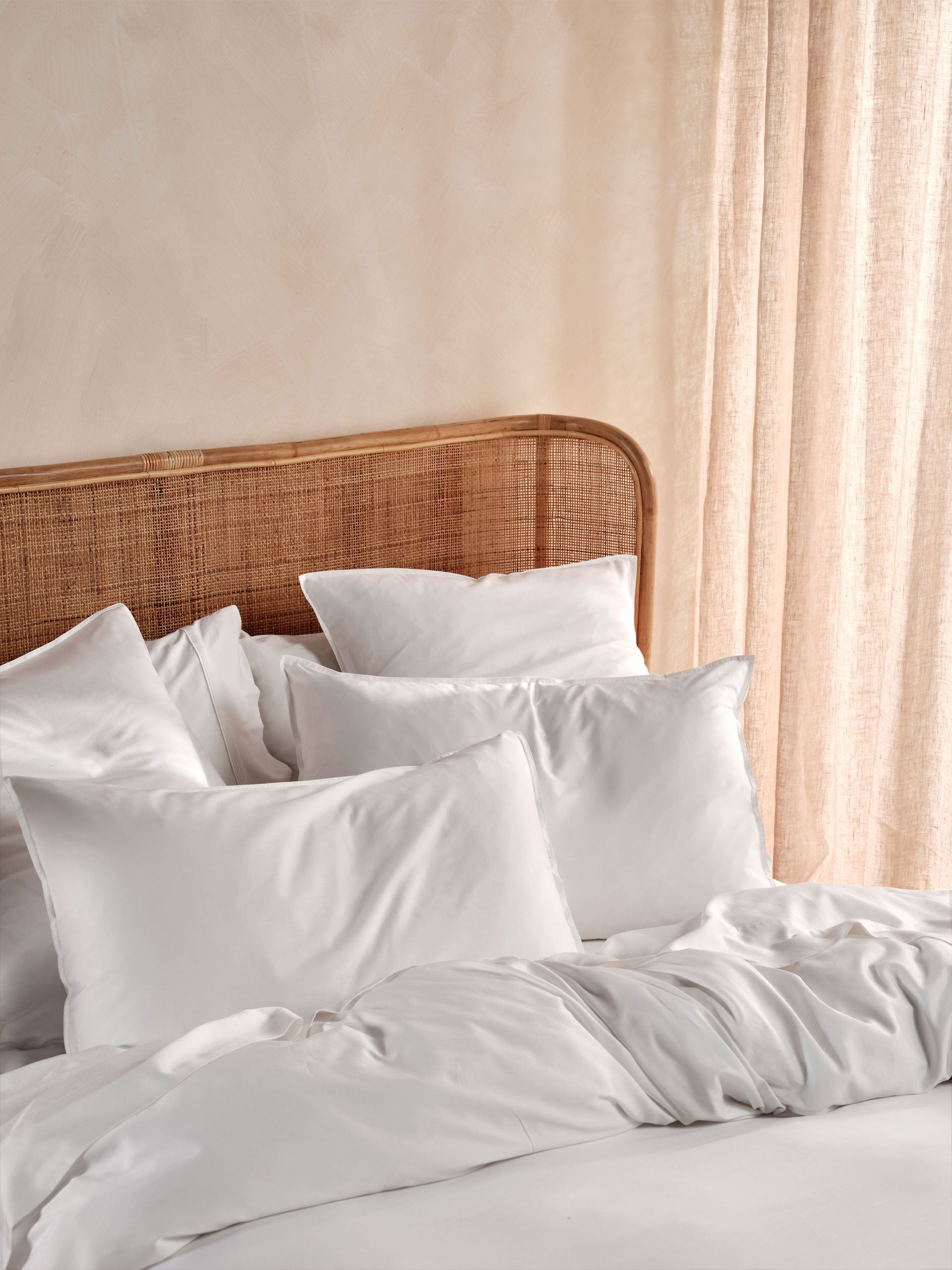400TC Bamboo/Cotton Nara White Quilt Cover Set