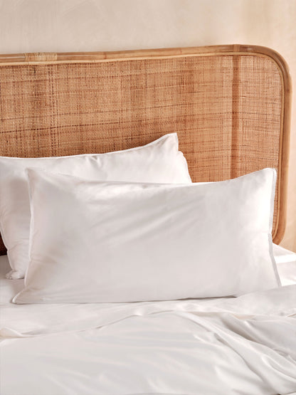 400TC Bamboo/Cotton Nara White Quilt Cover Set