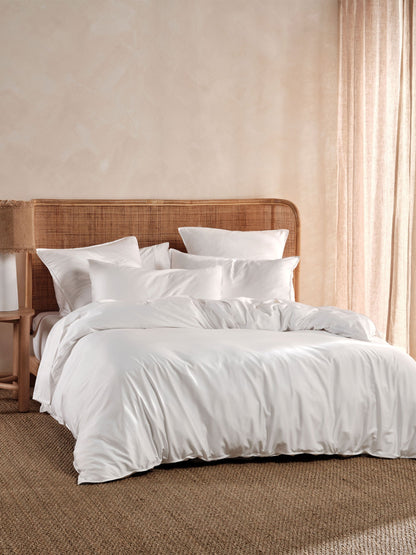 400TC Bamboo/Cotton Nara White Quilt Cover Set