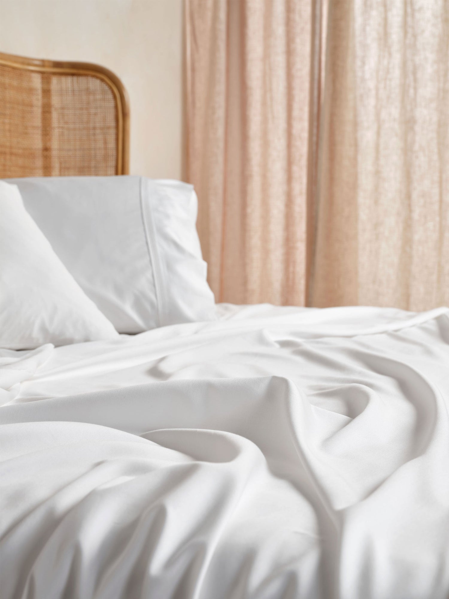 400TC Bamboo/Cotton Nara White Bamboo Cotton Sheet Set
